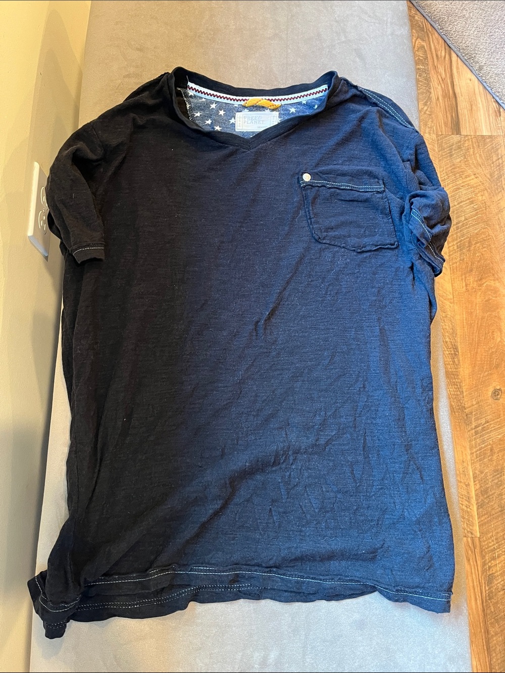 Free Planet Navy Short Sleeve Women's Pocket Tee